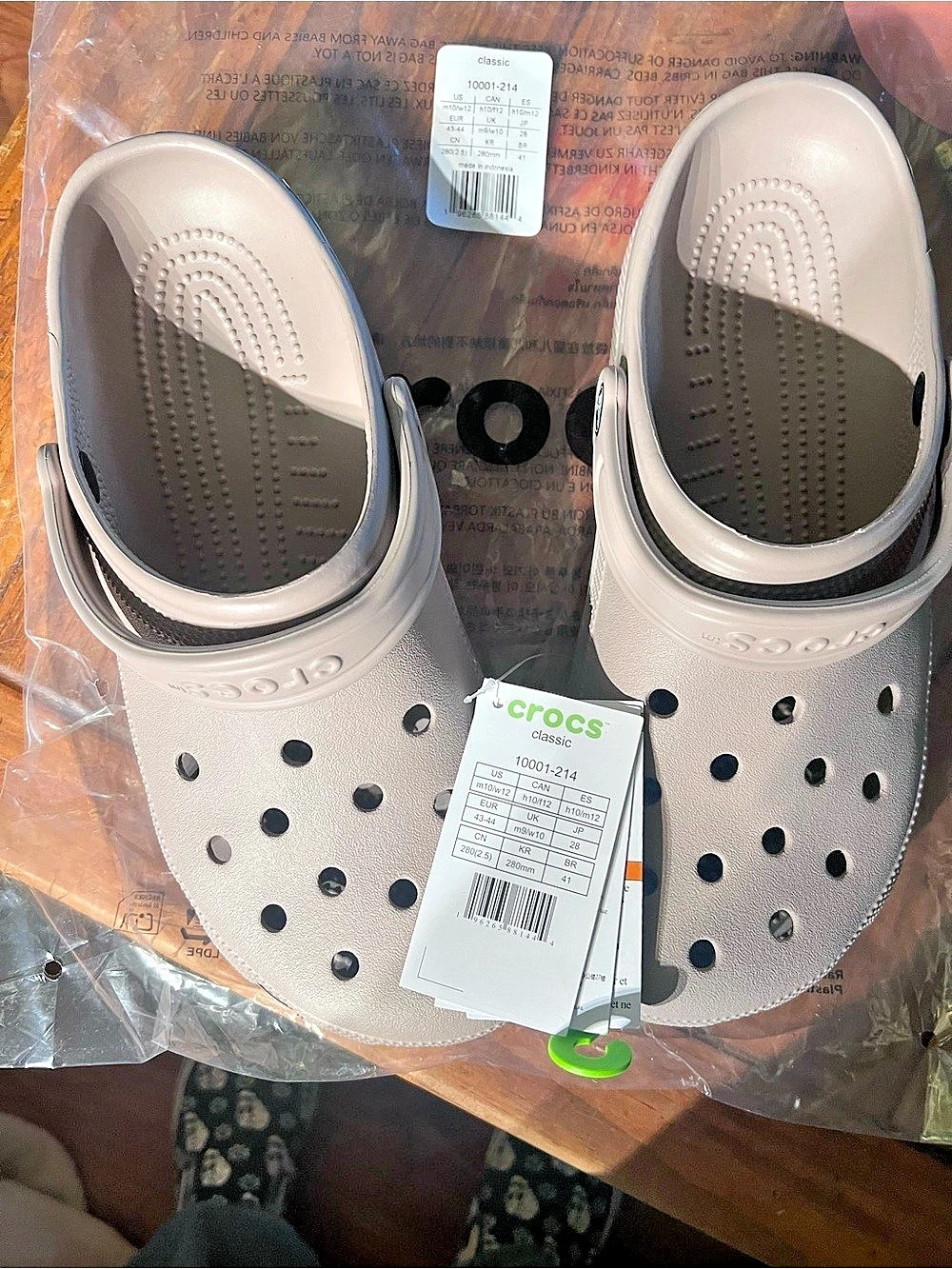 Crocs Classic Clog Taupe US Men 10/women 12 NWT